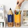 Pencil Shape Pen Holder Creative Desktop With Cover Dustproof Stationery Storage Pen Box Storage Bucket Makeup Brush Holder