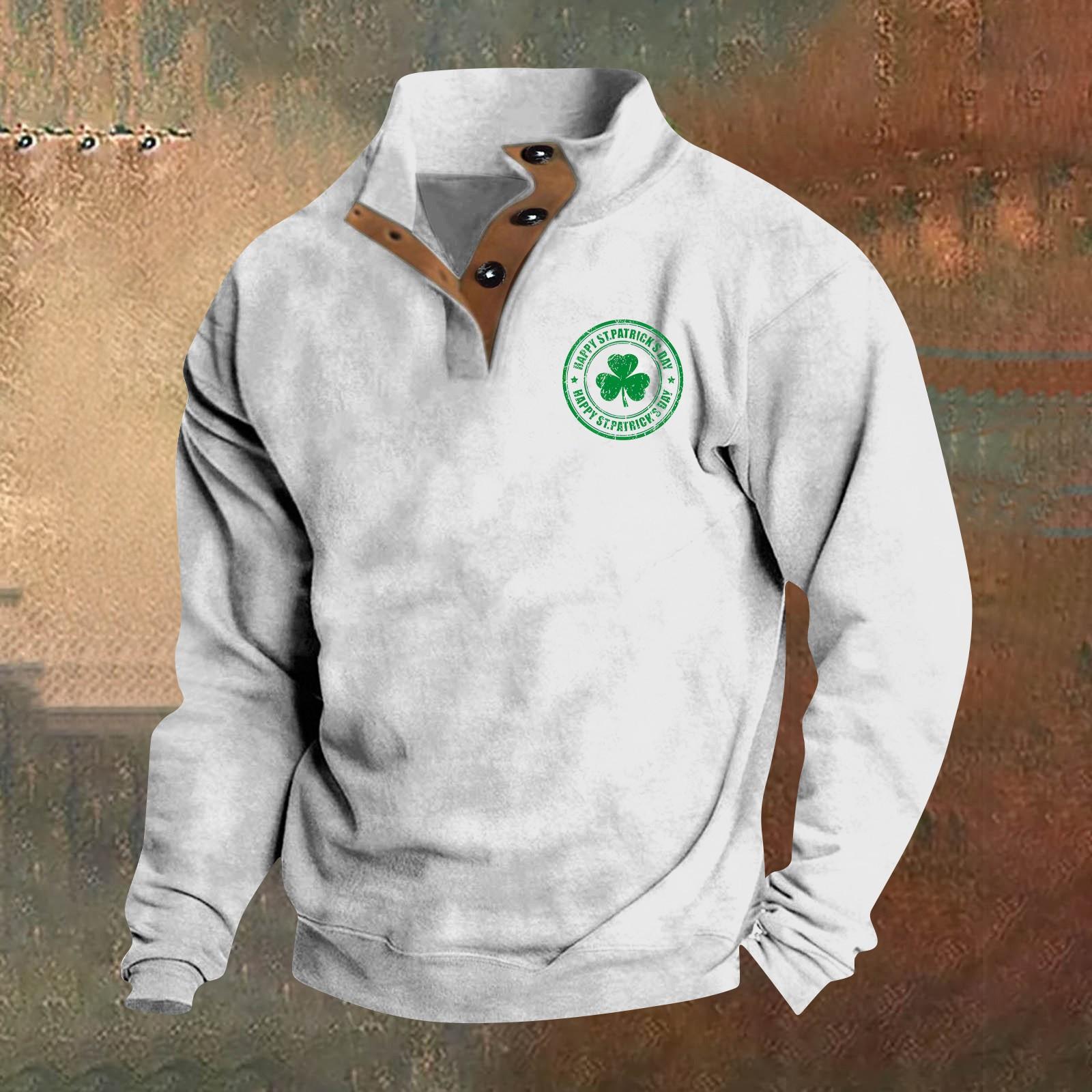 

Чоловічий пуловер з принтом на День Святого Валентина з довгим рукавом і круглим вирізом, парний світшот XL білий