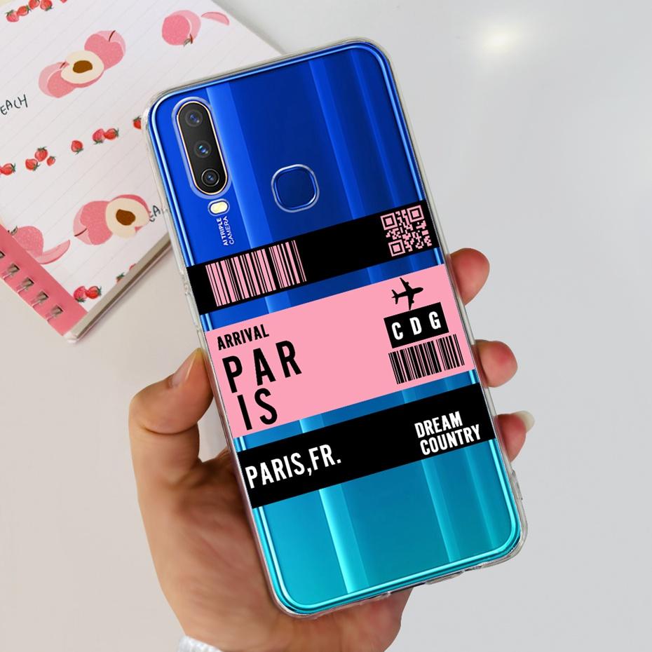 For Vivo Y12 1904 1940 Phone Case Fashion Butterfly Painted Soft Silicone TPU Cover For Vivo Y17 Y15 Y12 1902 1901 Bumper