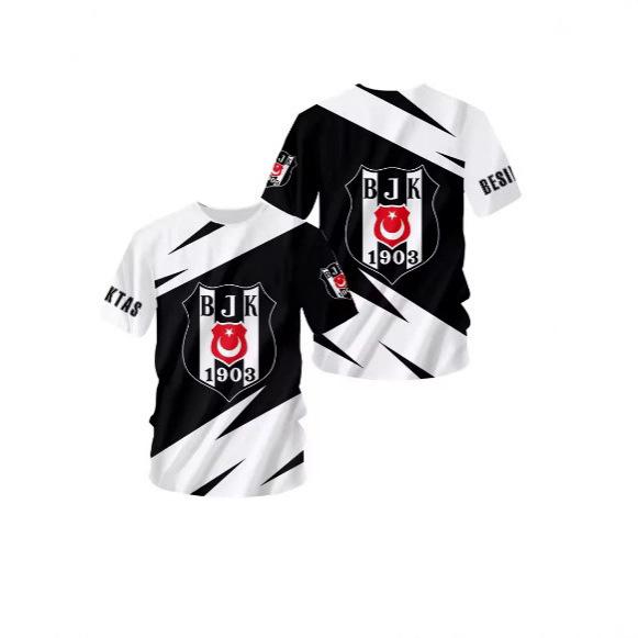 Turkey Besiktas Istanbul Football T-Shirt 3D Printed Summer Y2K Graphic T-Shirt Extra Large