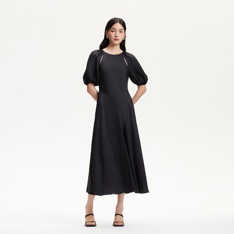 

VEROMODA 2025 Summer Round Neck Back Tie A-Line Long Dress XS