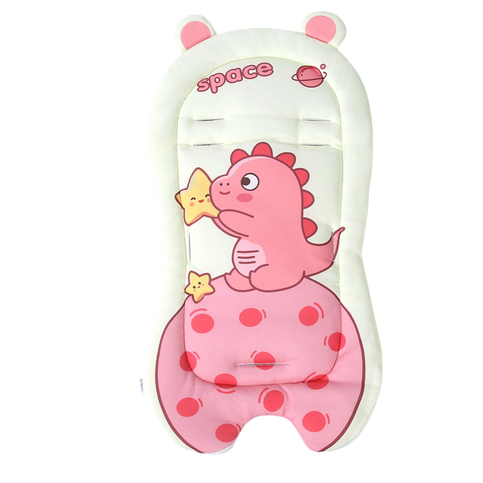 

Матрасик для детской коляски, Хлопковая подкладка для коляски, Подушка для детского стульчика для кормления, Универсальный для всех сезонов One Size розовый