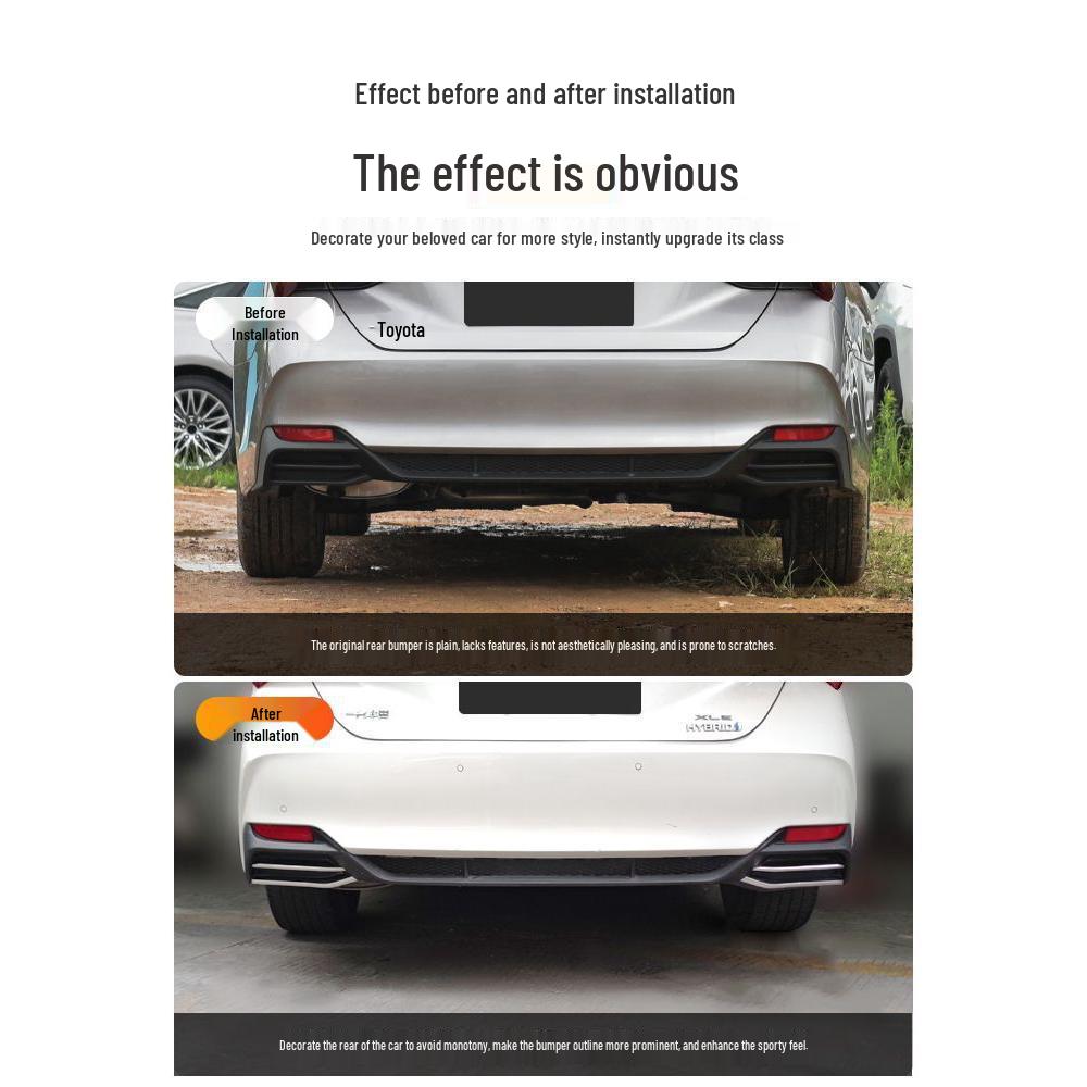 Toyota Avalon Rear Bumper Exhaust Stainless Steel Decorative Strip 2019-2025
