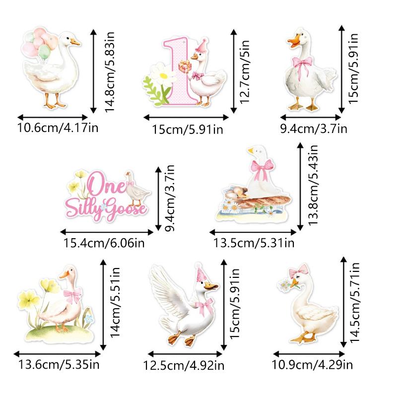 

White Swan Birthday Decoration Banner Whirlpool Hanging Decoration Paper Cup Cake Top Decoration Party Decoration Supplies