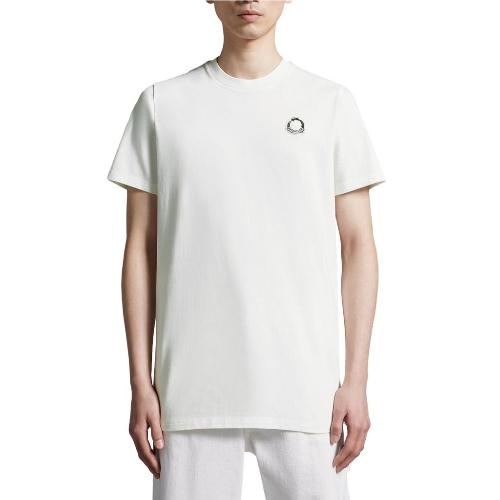 Moncler SS24 Year Of The Dragon Series Logo Patch Solid Color Crew Neck Short Sleeve T-Shirt Men T-Shirts White J10918C0005483927034