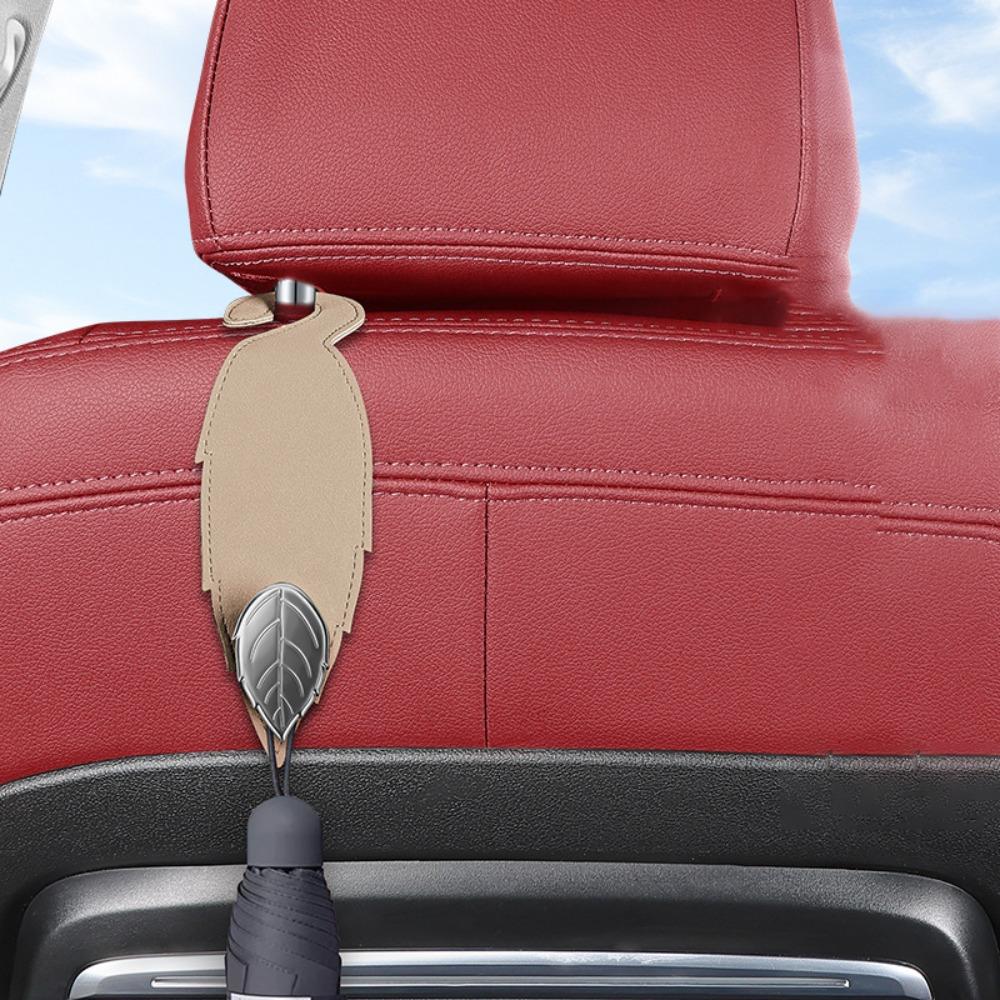 

2 шт. Замшевый кожаный крючок для автомобильного сиденья в форме листа, меховой, органайзер для хранения в автомобиле, вешалка для пальто