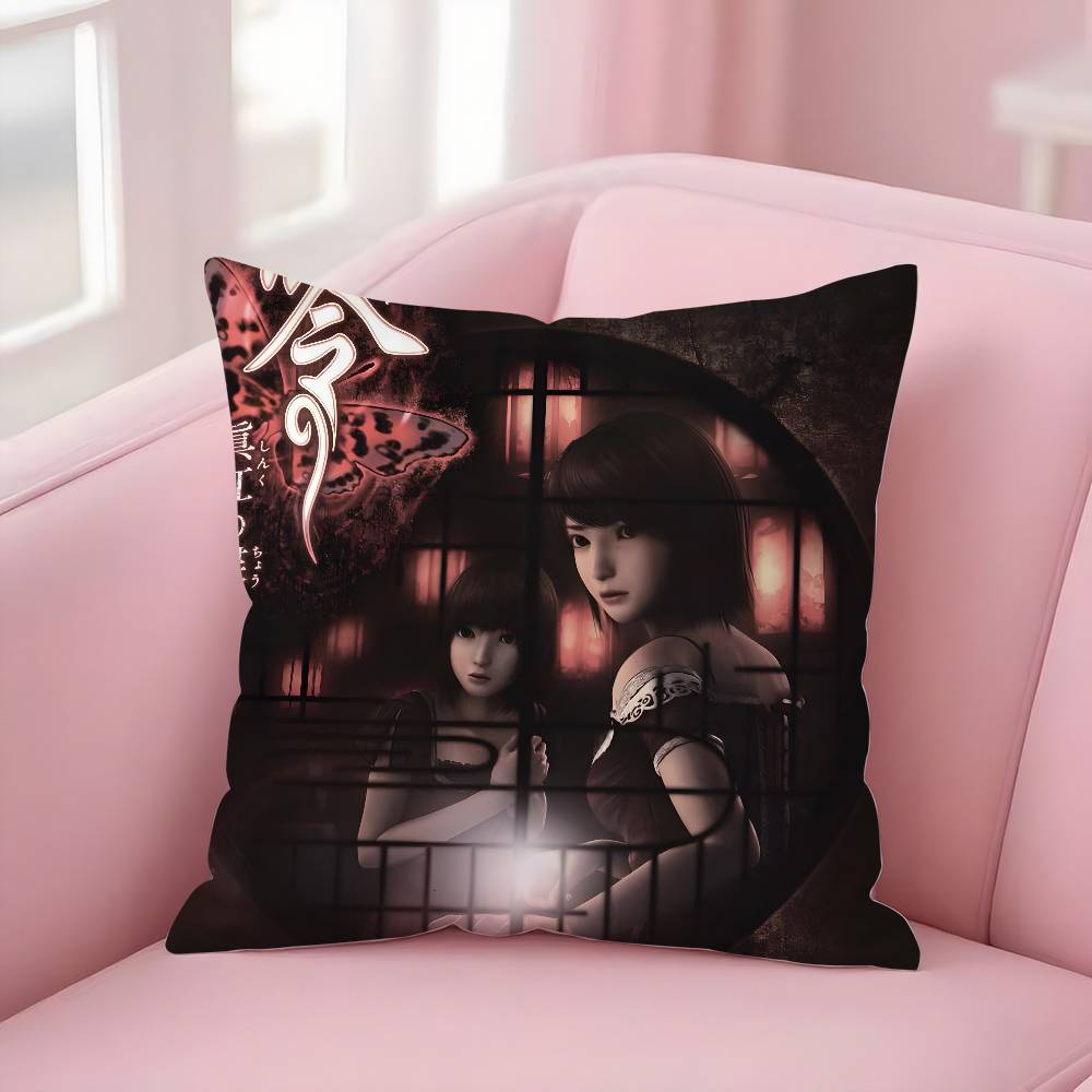 Horror Game F-Fatal FrameS II Pillow Case Soft Plush Fabric Double Sided Print Decorative Home Living Room Gift Cushion Cover