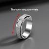 Fashionable Men's and Women's Frosted Ring, Rotatable Titanium Steel Material Ring