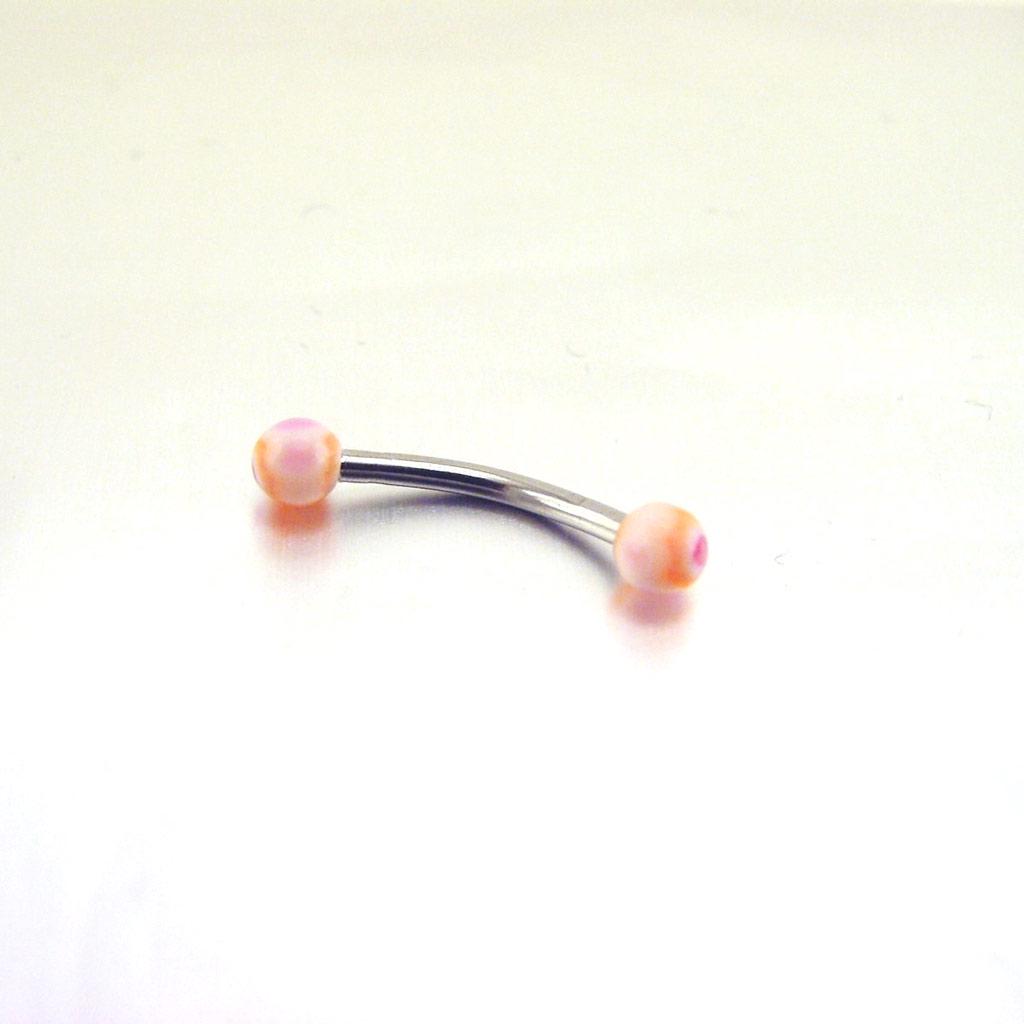 Les Trésors De Lily [E6915] - 'Tecno' Orange Purple Arch Piercing