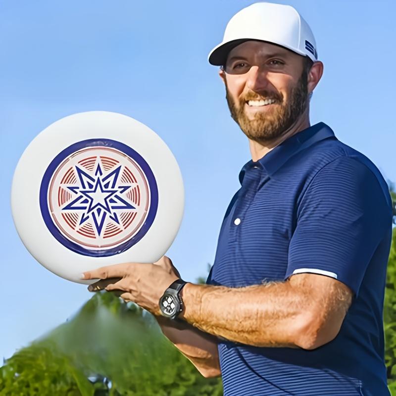 Professional Competitive Flying Disc - Durable Rotatable Design, White with Blue&Red Logo, Ideal for Outdoor Sports, Sports Disc