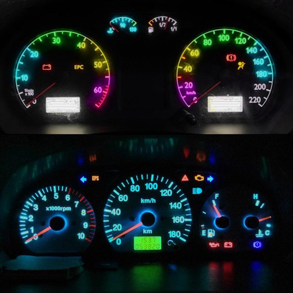 10pcs T3 T4.2 T4.7 T4 Super Bright LED Bulbs Car Neo Dashboard Instrument Cluster Lights Auto Panel Gauge Speedo Dash Lamps 12V Dome Lights 6