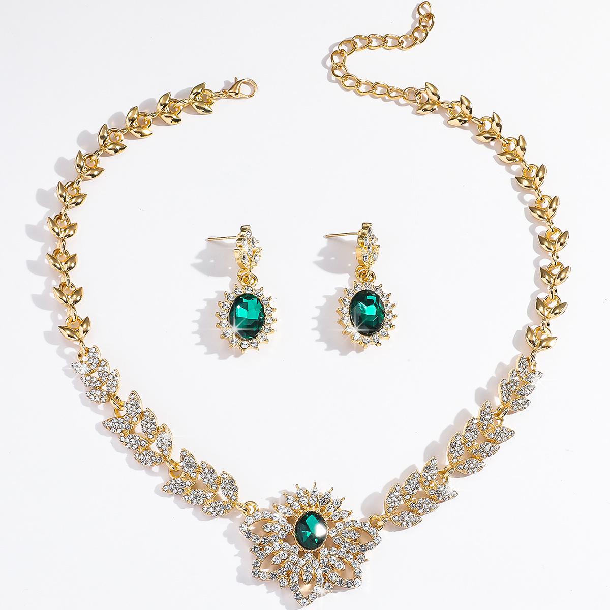 

Women s Geometric Rhinestone Necklace Earring Set for Parties Holiday Gifts