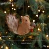 New Christmas Pine Tree Hangings Handmade Look Cute Squirrel Artificial Squirrel Navidad Pendants Holiday Decor