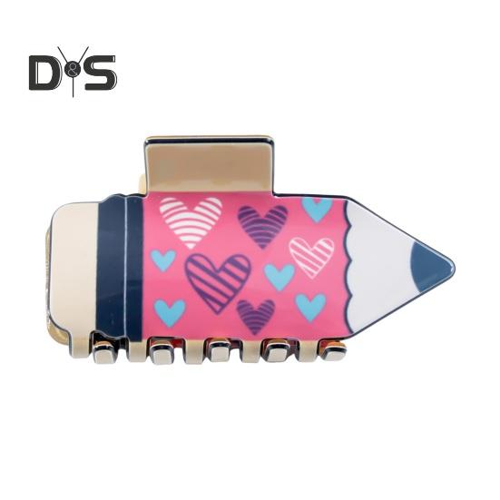 

Женская заколка для волос с рисунком в виде сердца в форме карандаша Заколка для волос Задняя головка для душа Акула Аксессуары для волос для школы E