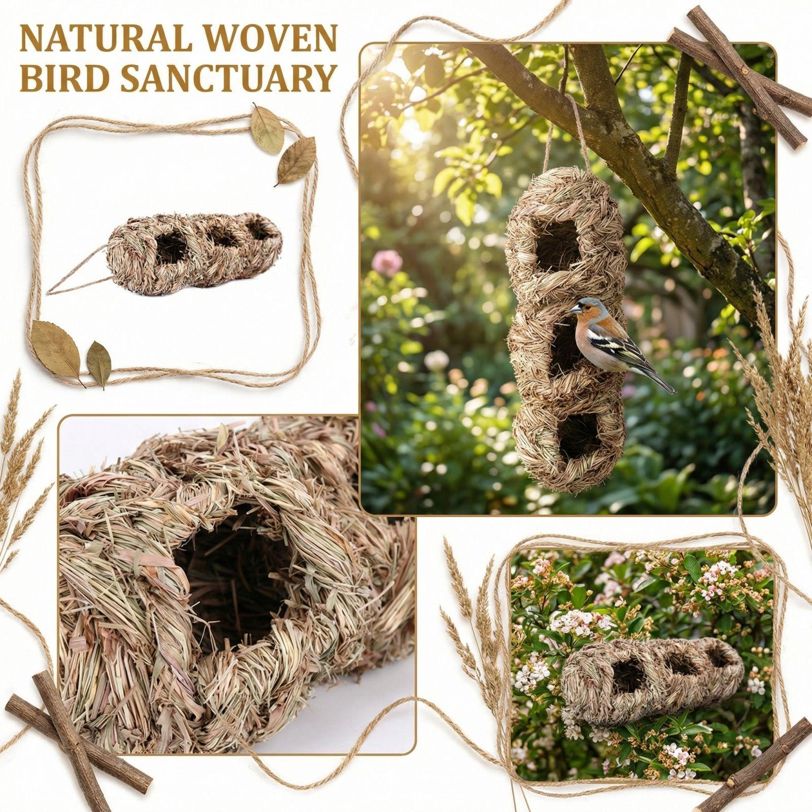House Outdoor Hanging Bird House Straw Bird House Natural Bird House One Size