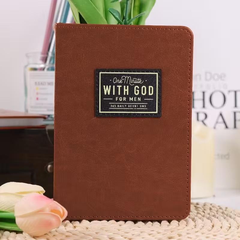 1Pc One Minute With God For Men: 365 Daily Devotional Book Daily Bible Reading & Prayer Planner With 365 Prompts Christian Gift
