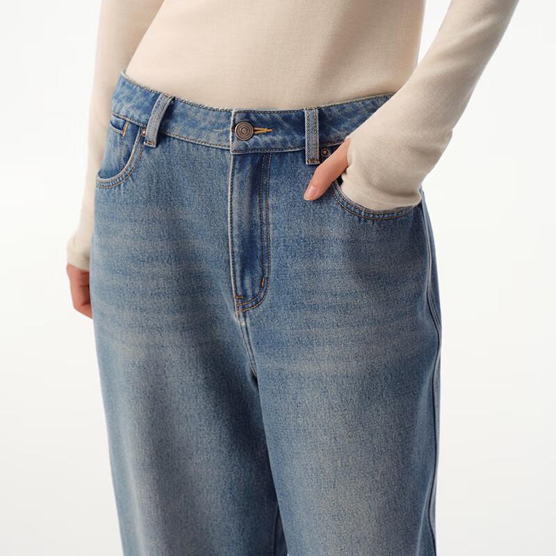 Women's Retro Washed Loose Straight-Leg Jeans