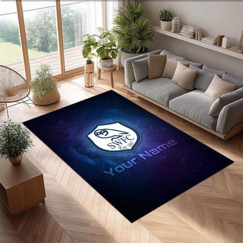 Sheffield Wednesday FC Printed Crystal Velvet Rug Non‑Slip Crystal Velvet Carpet For Sofa Bedroom Indoor Home Decoration