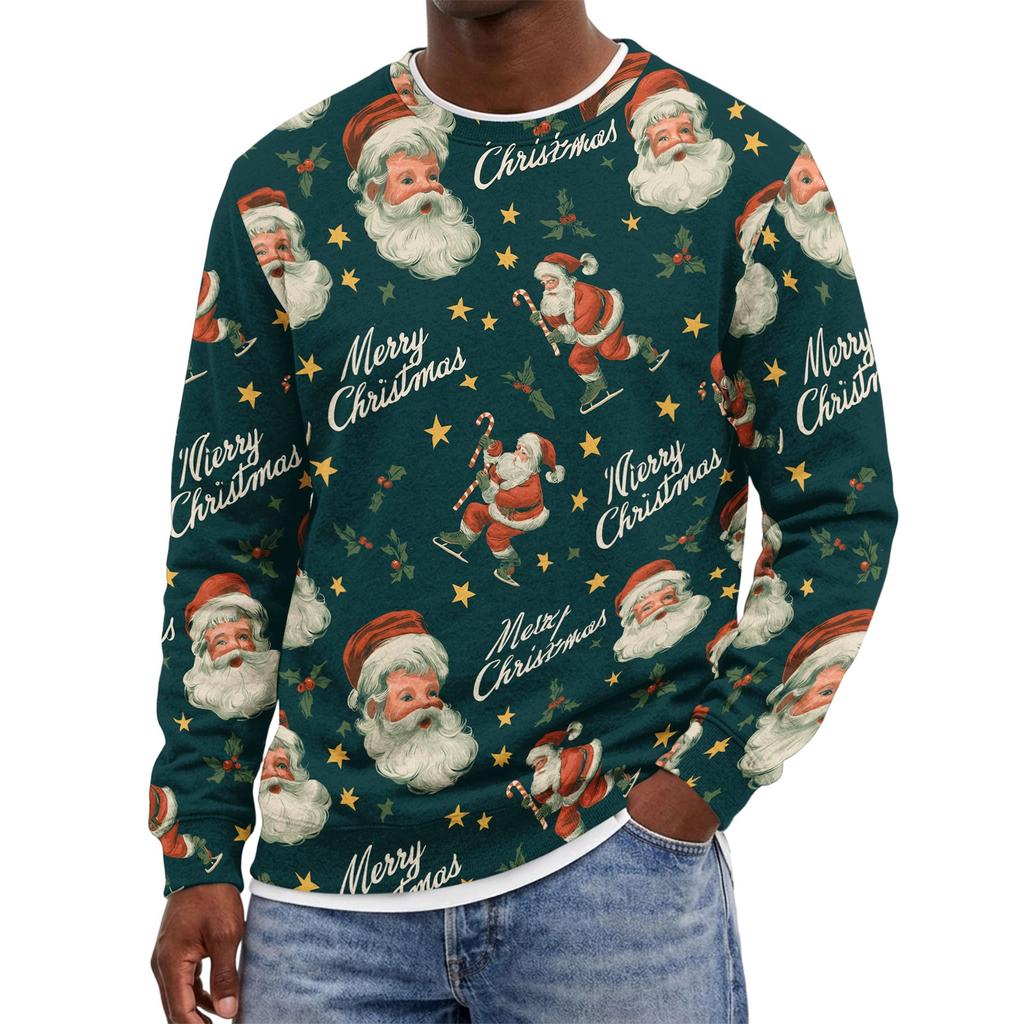 Men's Christmas Neck Pullover Sweatshirt