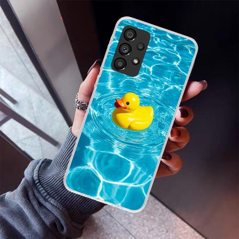 Rubber Ducks Swimming Pool Phone Case For Samsung Galaxy A12 A52S A42 A32 A22 A51 A50 Note 20 Ultra 10 S10 Plus A71 A70 A31 A30