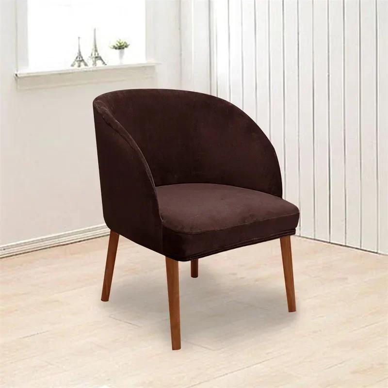 

Чехол на кресло Velvet Armchair Stretch Dining Chair Slipcovers Accent Curved Office Chairs Covers Elastic House De Chaise Seat Case Home 1pc