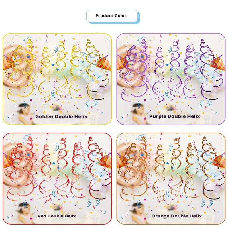 6/12Pcs Pvc Curling Spiral, Party Decoration Party Theme Decorations Dangling Spirals Pendant Party Spiral Birthday Party