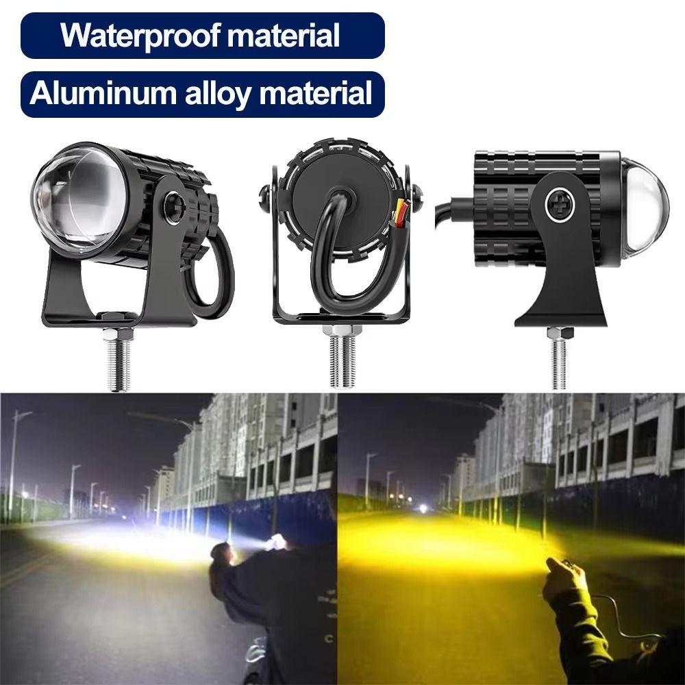 2Pcs Fisheye Lens Motorcycle Mini Driving Light LED Headlight Projector  Motorcycle Lighting