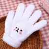 Plus Velvet Knitted Gloves Smile  Gloves Wool Mittens Female Gloves Full finger Gloves