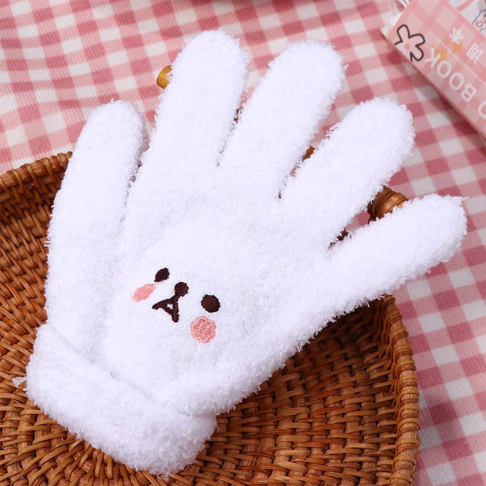 Plus Velvet Knitted Gloves Smile  Gloves Wool Mittens Female Gloves Full finger Gloves