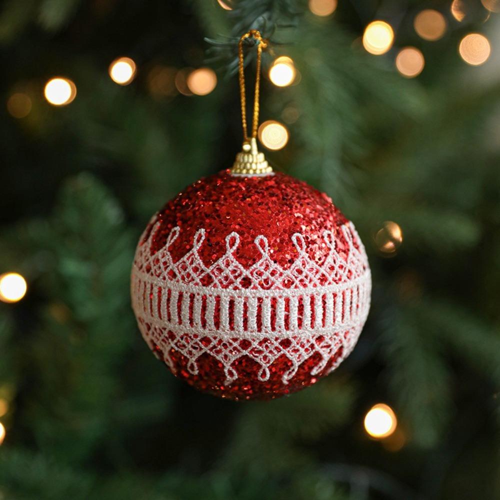New 8CM Christmas Ball Pendant Plastic Creative Xmas Tree Decor Shatterproof Gifts Hanging Ball Ornament Wedding Ornament