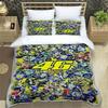 Teen-agers Moto R-Rossi 46 Bedding Sets Motorcycle for Kids Boys Duvet Cover with Pillowcase Home Textile Bedclothes Set