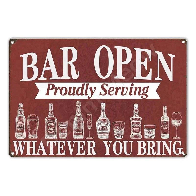 Vintage Drink Beer Aluminum Sign Alcohol Metal Sign Backyard Bar Retro Plaques For Man Cave Pub Cafe Club Rules Painting Decor