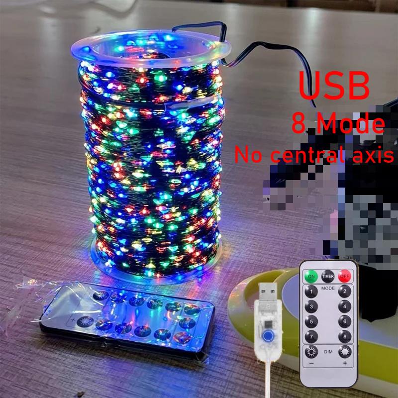 5M/10M/20M LED Copper Wire String Lights 8-mode USB Fairy Lights Garland Lamps for Festival Wedding Party Outdoor Christmas