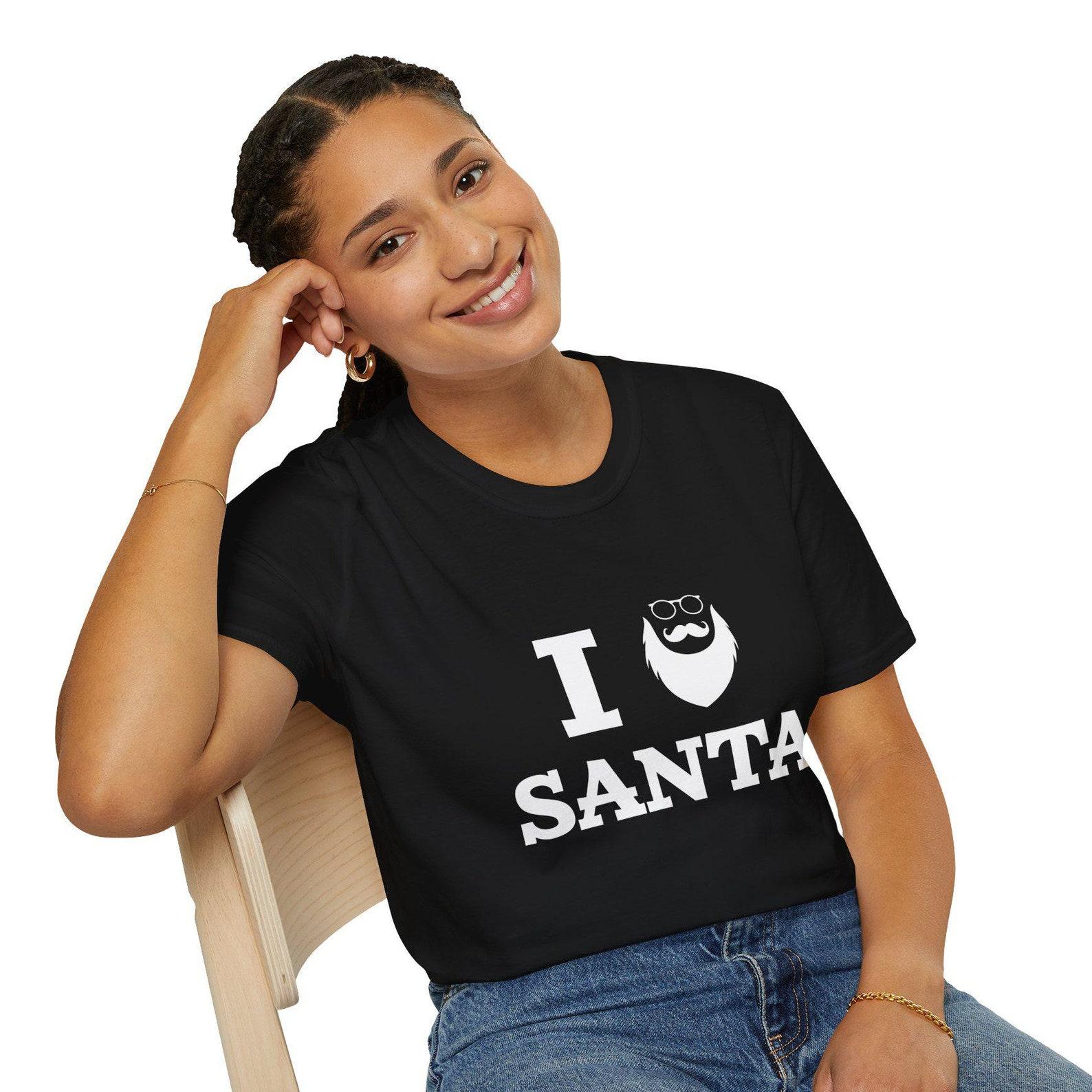 I Love Santa T-Shirt: Unisex Christmas Holiday Tee L