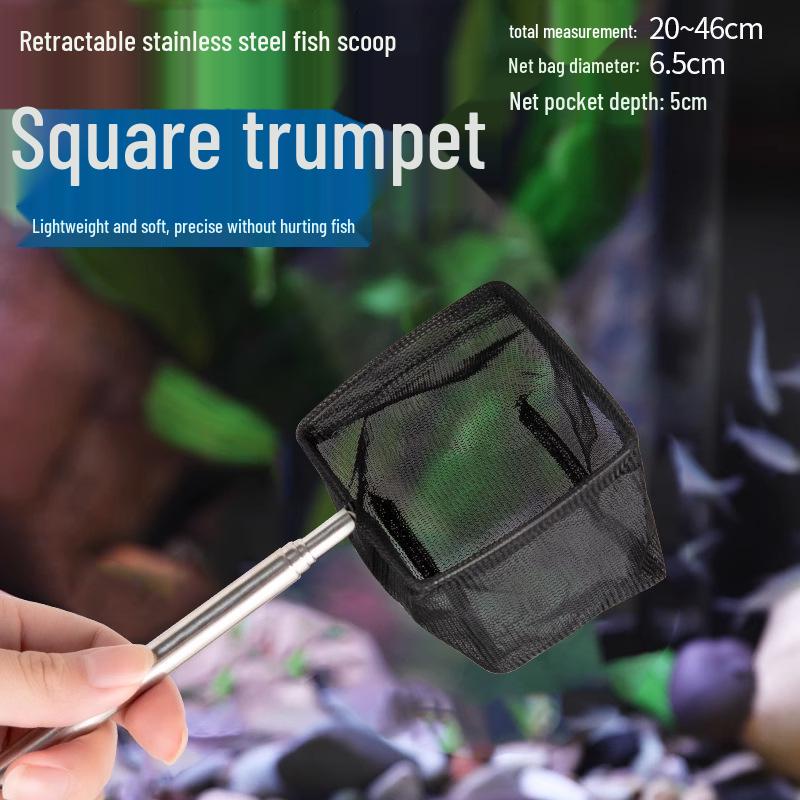 Ausziehbarer dichter Kescher aus Edelstahl für kleine tropische Fische und Aquarien