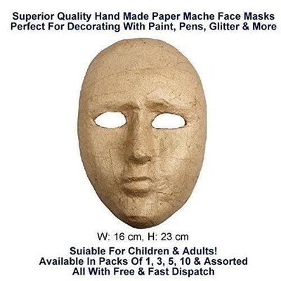 Handmade Papier-mâché Face Mask - Creativ - 16 Cm - Brown