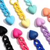 Handmade Heart Keychain Acrylic Plastic Link Chain Key Ring For Women Girls Handbag Pendant Accessorie Car Keys Jewelry Gifts