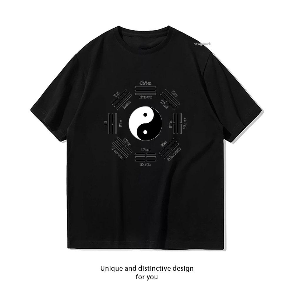 Yin Yang Eighth Trigrams Tshirt WoUnisex Unisex Summer Cotton Cartoon Graphic T Shirts Adult Classic Oneck Shortsleev Gift Tops Tee