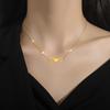 Titanium Steel Heart-To-Heart Love Minimalist Furnace Real Gold Necklace Female Collarbone Chain Accessories