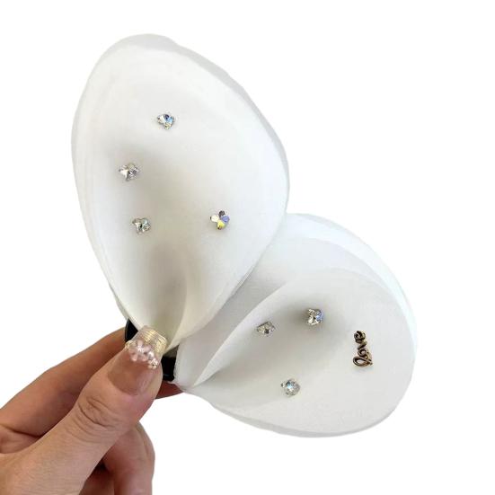 Women Hair Clip Bowknot Shape Mesh Yarn Summer Large Back Head Hair Claw Scalp-Protective Hair Accessory