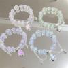 Trendiges Sternenhimmel Perlenarmband für Damen Süßes Fünfzackstern Anhänger Armband Freundschaftsschmuck Geschenk
