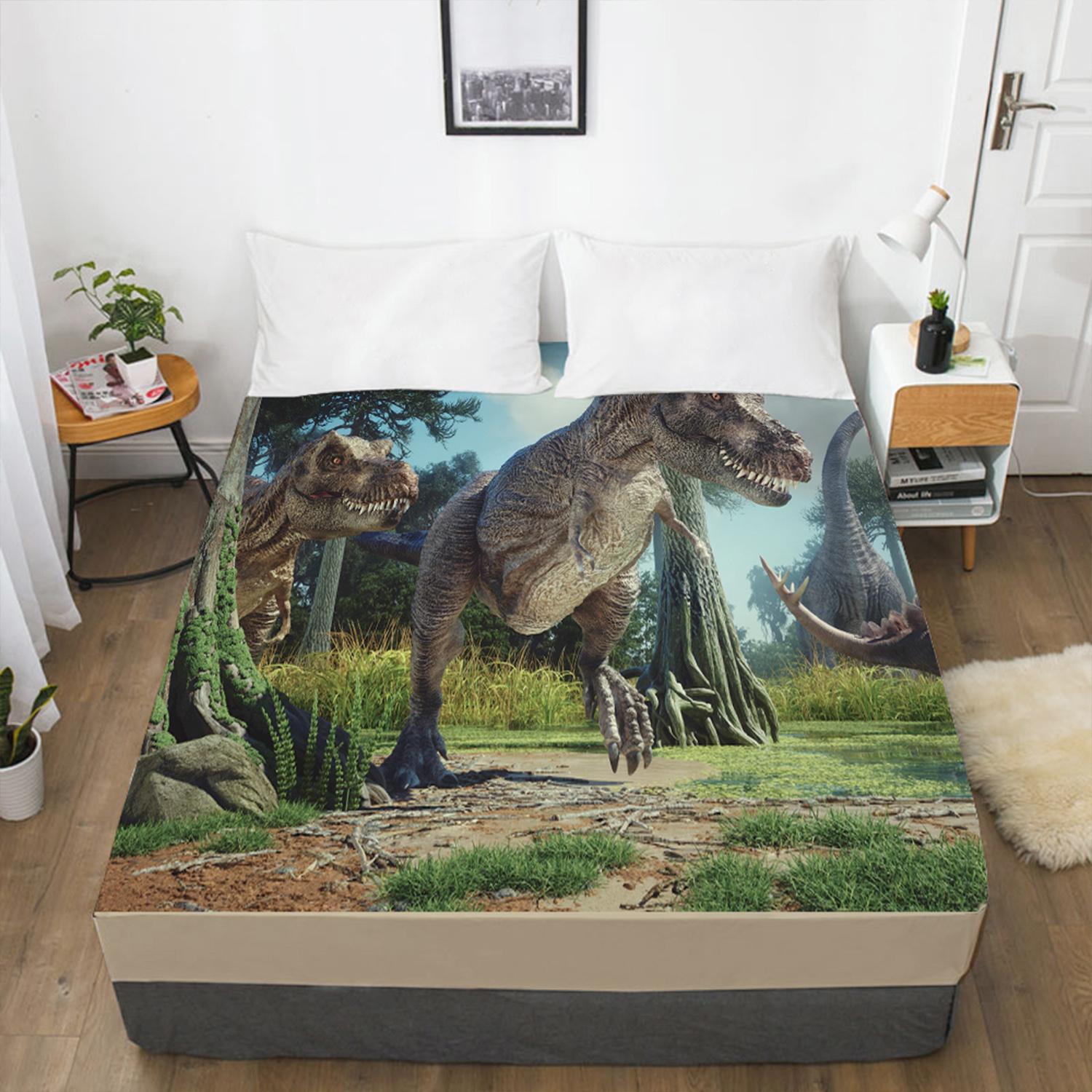 

Gonglong pattern bed sheet 3D printing mattress cover elastic band bed sheet bedding single piece home textile products 120x200 3pcs