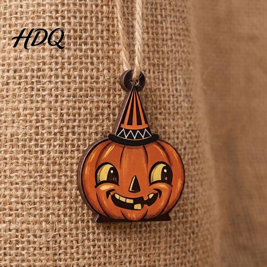 Rustic B&B Bar Theme Decor Vintage Halloween Ornament for Tree, Acrylic Hanging Pumpkin Black Cat Bat Car Mirror Accessories Ghost Skull Decoration