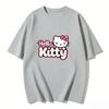 2026 Summer Hello Kitty Cartoon Printed Short Sleeve Pure Cotton Tshirt Parentchild Outfit Classic Fashion Womens Tees Tops