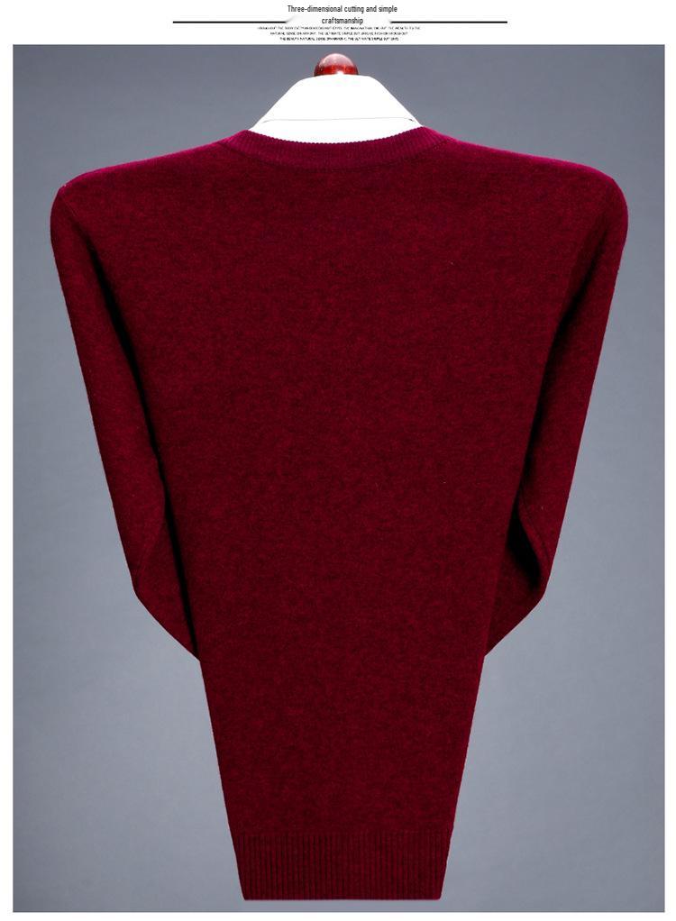 Men's V-Neck Pure Cashmere Sweater for Business Casual, Thickened and Warm Knitwear for Autumn/Winter.