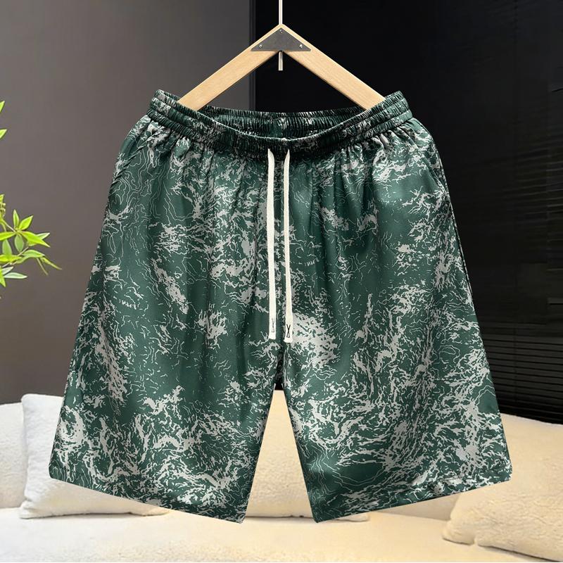Men's Plus Size Print Casual Shorts – Elastic Waist Drawstring Loose Fit Summer Shorts (5XL-11XL)