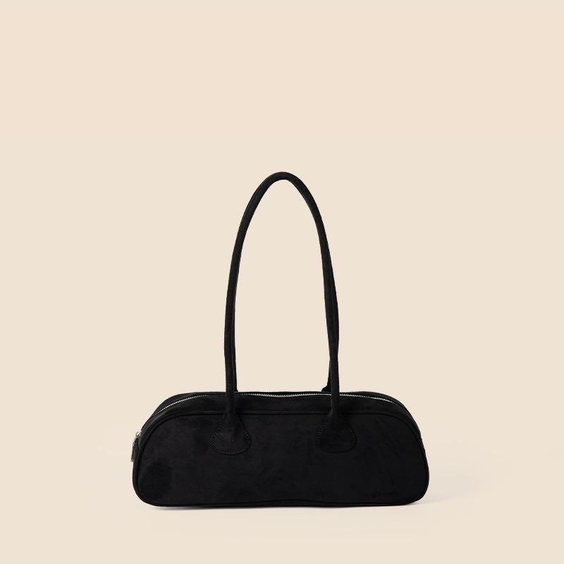 

Вінтажна сумка-багет під пахву, розкішна сумочка, велика містка сумка на плече чорний