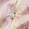 Women's 100% Mulberry Silk Floral Hooded Baseball Jacket