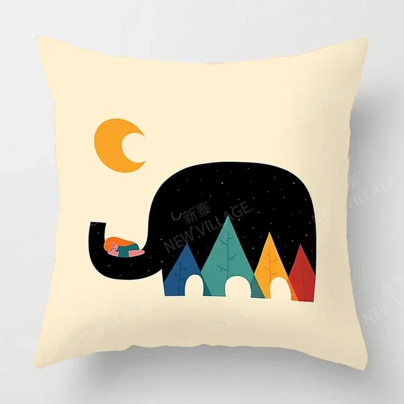 Nordic Home Decor Throw Pillowcase Sofa Cushion Cover Modern Living Room Child Kawaii Cartoon