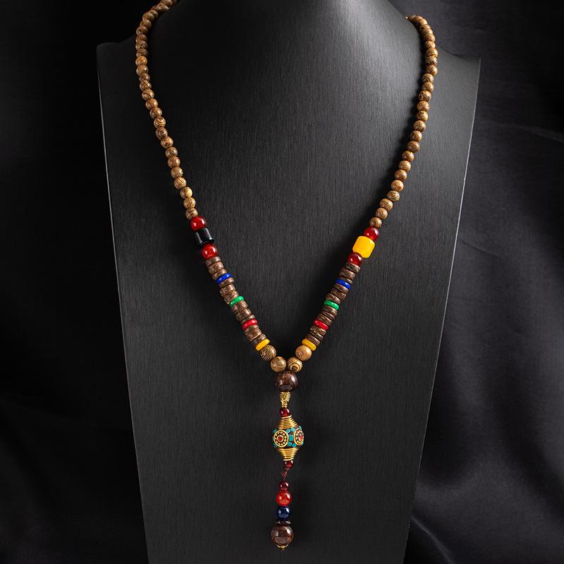 Tibetan Ethnic Sweater Chain Zen Bodhi Necklace: Unisex Retro Scenic Accessory